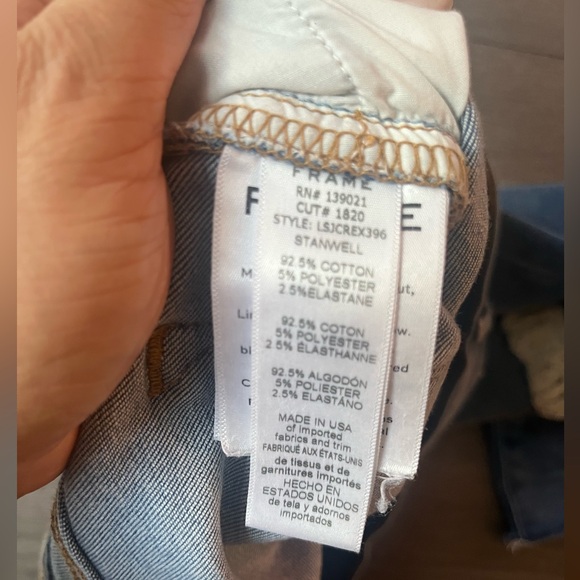 Women’s FRAME Le Skinny de Jeanne distressed Crop Jeans - Size 32 - Picture 4 of 6